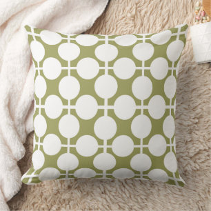 olive white polka dot check pattern fashion cushion