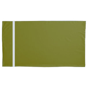 Olive + White Trim Pillowcase
