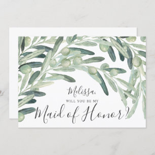 Olive Will You Be My Maid of Honour Invitation