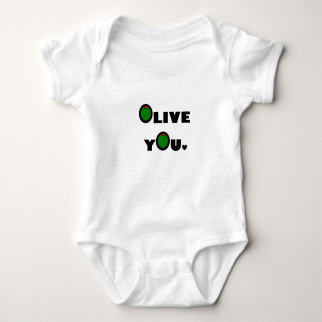 Olive you baby bodysuit (Front)