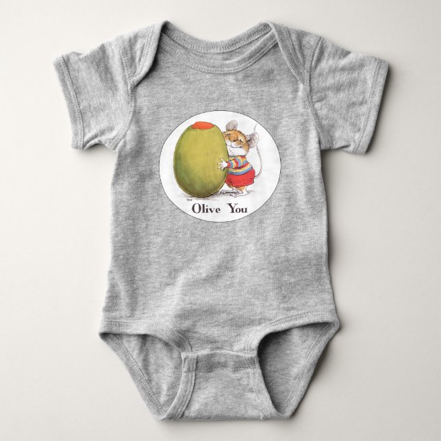 Olive You Baby Romper Bodysuit (Front)