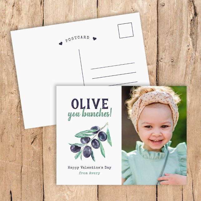 Olive You Bunches Kids Photo Valentine's Day Holid Holiday Postcard (Creator Uploaded)