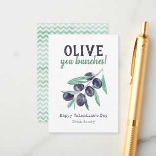 Olive You Bunches Kids School Valentine's Cards