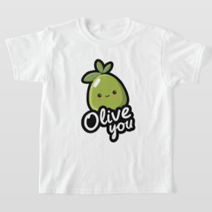 Olive You – Cute Kawaii Olive Pun Design T-Shirt