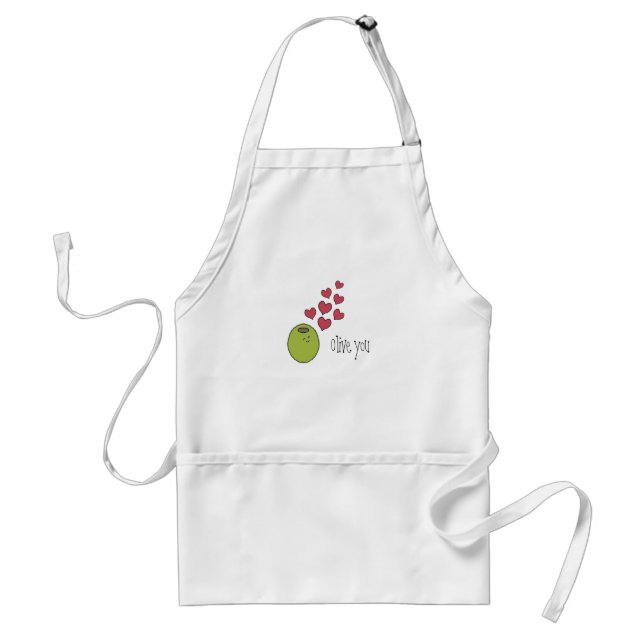 "Olive You" Cute Punny Apron for a Foodie (Front)