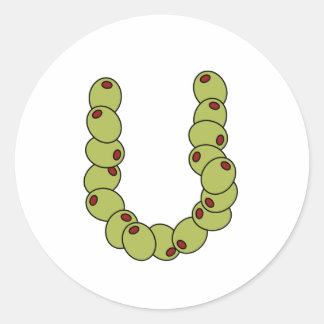 Olive You "I Love You" Classic Round Sticker