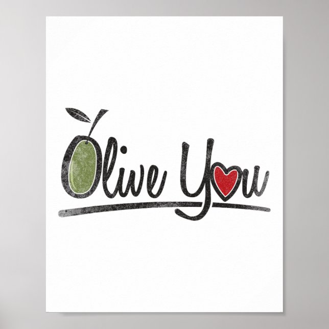 Olive You - Love Pun  Poster (Front)