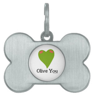 Olive You Pet ID Tag