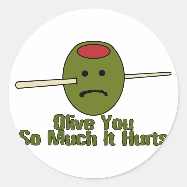 Olive You So Much Classic Round Sticker (Front)