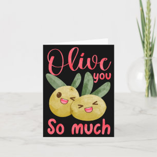 Olive You So Much Funny Food Pun Baby Card