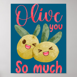 Olive You So Much Funny Food Pun Baby  Poster