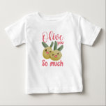 Olive You So Much Funny Food Pun Baby T-Shirt<br><div class="desc">Olive you so much! Pun featuring cute olives!</div>
