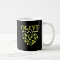 Olive You So Much Funny Olive Pun Heart Mug