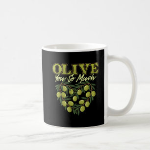 Olive You So Much Funny Olive Pun Heart Mug