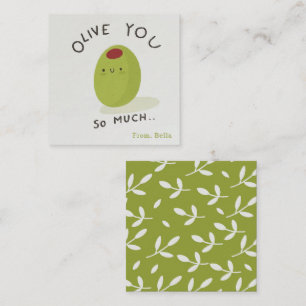 Olive you so much kids classroom Valentines Day Card