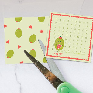 Olive You Word Search Classroom Valentine Card
