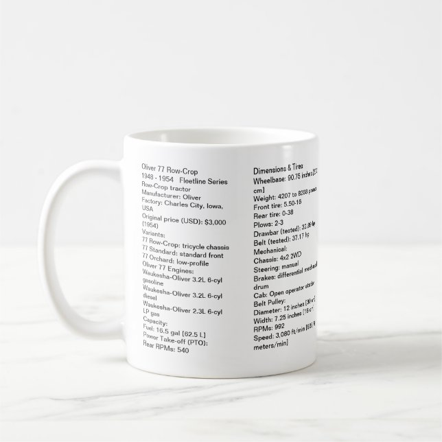 Oliver 77 Mug with Specs (Left)
