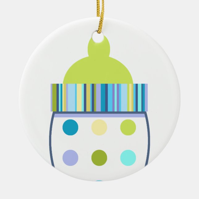 Oliver Baby Bottle Ceramic Ornament (Front)