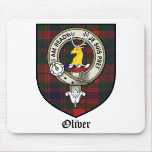 Oliver Clan Crest Badge Tartan Mouse Pad