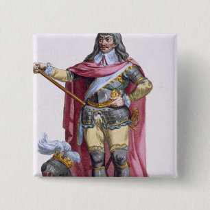 Oliver Cromwell (1599-1658) 1780 (coloured engravi 15 Cm Square Badge