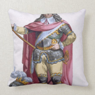 Oliver Cromwell (1599-1658) 1780 (coloured engravi Cushion