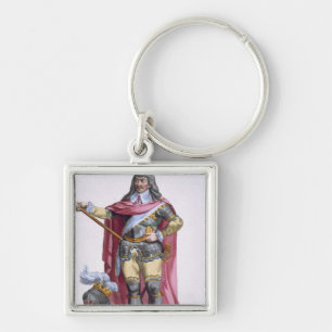 Oliver Cromwell (1599-1658) 1780 (coloured engravi Key Ring