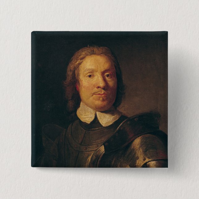 Oliver Cromwell 15 Cm Square Badge (Front)
