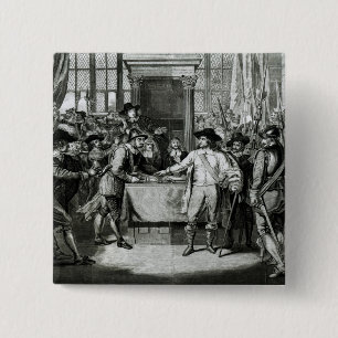 Oliver Cromwell 15 Cm Square Badge