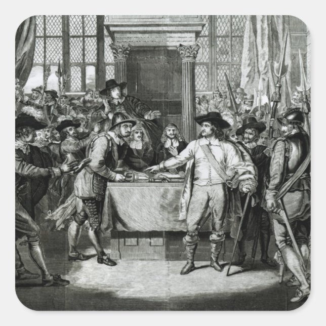 Oliver Cromwell Square Sticker (Front)