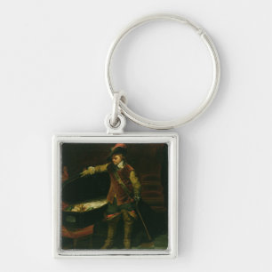 Oliver Cromwell with the Coffin of Charles I Key Ring