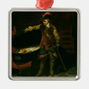 Oliver Cromwell with the Coffin of Charles I Metal Ornament
