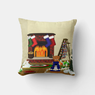 Oliver Decorates for Christmas Cushion