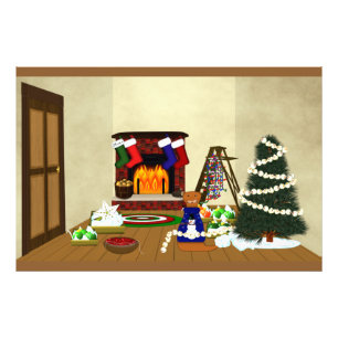 Oliver Decorates for Christmas Photo Print