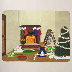 Oliver Decorates for Christmas Sherpa Blanket