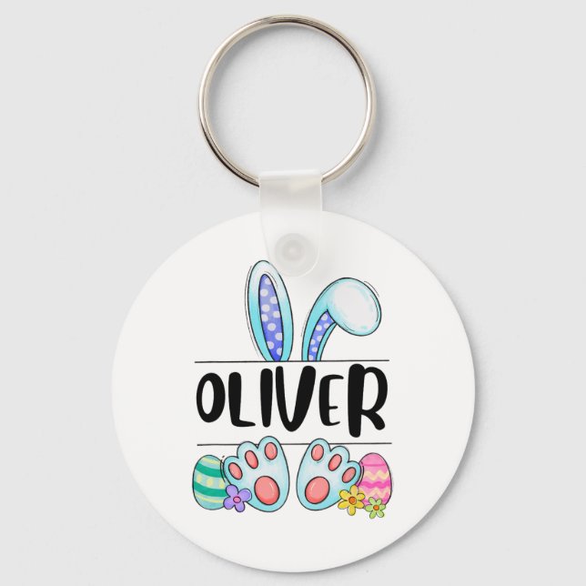 Oliver Easter Bunny  Key Ring (Front)