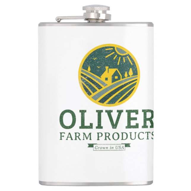 Oliver Farming Hip Flask (Front)