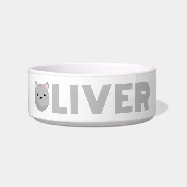 Oliver Grey or Ginger Cat Bowl (Front)