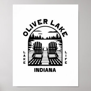 Oliver Lake Indiana Outdoors Vintage 1 Poster