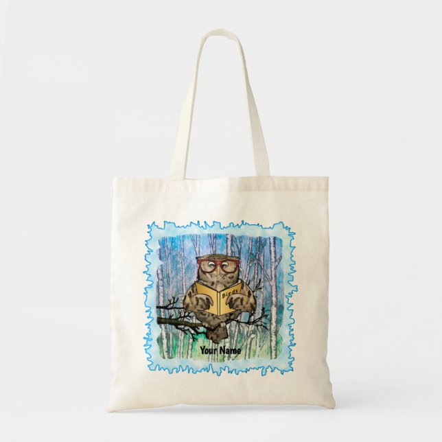 Oliver Owl Reads  Tote Bag (Front)