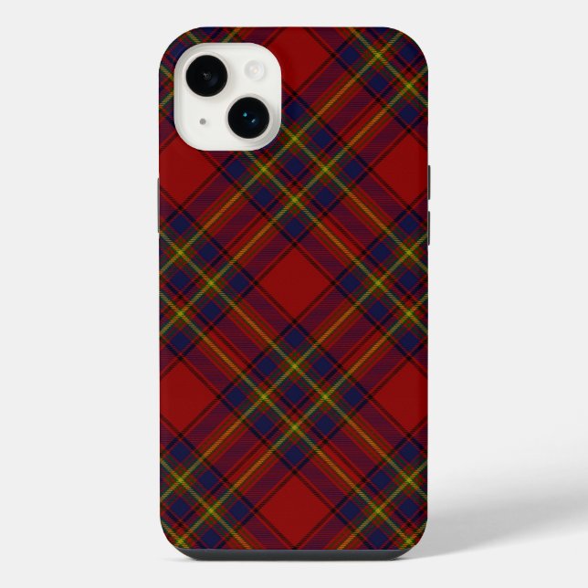 Oliver tartan red yellow blue plaid iPhone case (Back)
