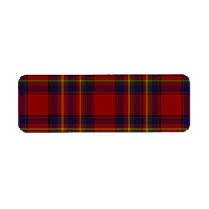 Oliver tartan red yellow blue plaid return address label