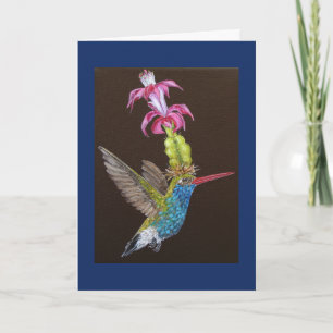 Oliver the hummungbird greeting card