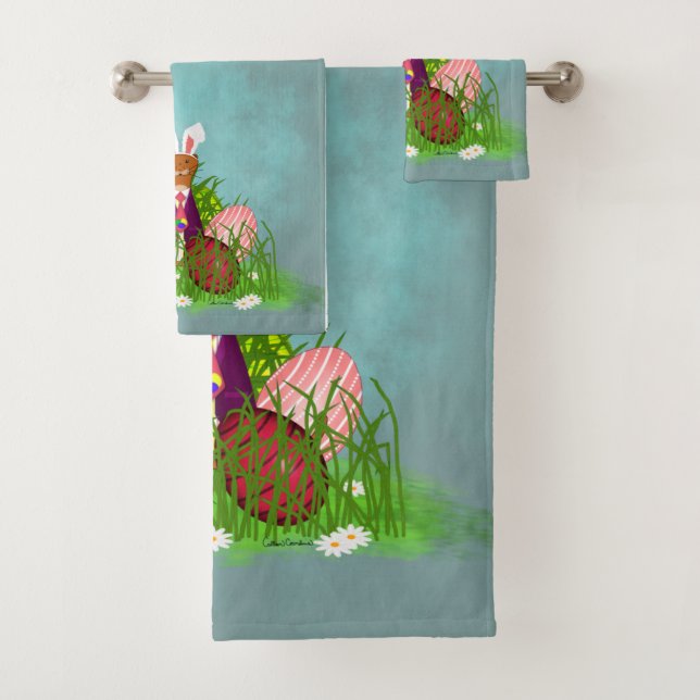 Oliver The Otter and the Great Easter Egg Hunt Bath Towel Set (Insitu)