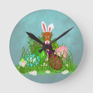Oliver The Otter and the Great Easter Egg Hunt Round Clock