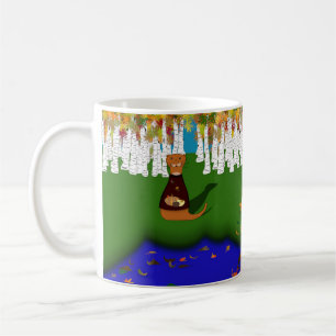 Oliver The Otter at River Wolf Lake in Autumn Coffee Mug