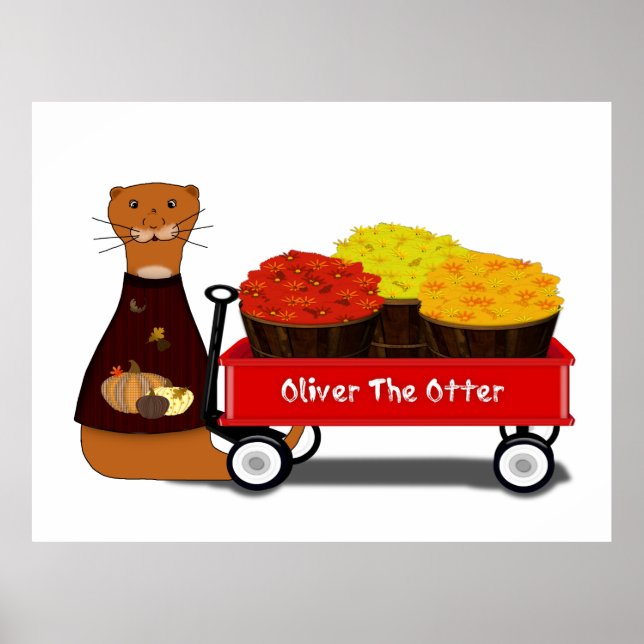 Oliver The Otter Gets Ready For Autumn  Poster (Front)