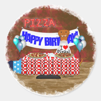 Oliver The Otter is 6 Years Old! Happy Birthday Classic Round Sticker