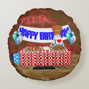 Oliver The Otter is 6 Years Old! Happy Birthday Round Cushion