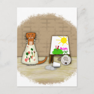 Oliver The Otter Makes Mum a Gift Pillow Postcard