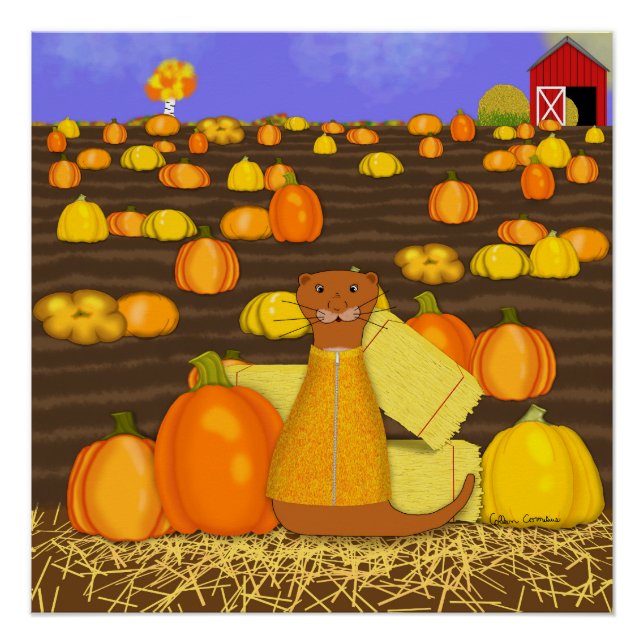 Oliver The Otter Picks a Pumpkin Poster (Front)